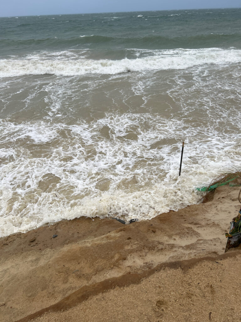 a beach with waves crashing (MyCoast AI)