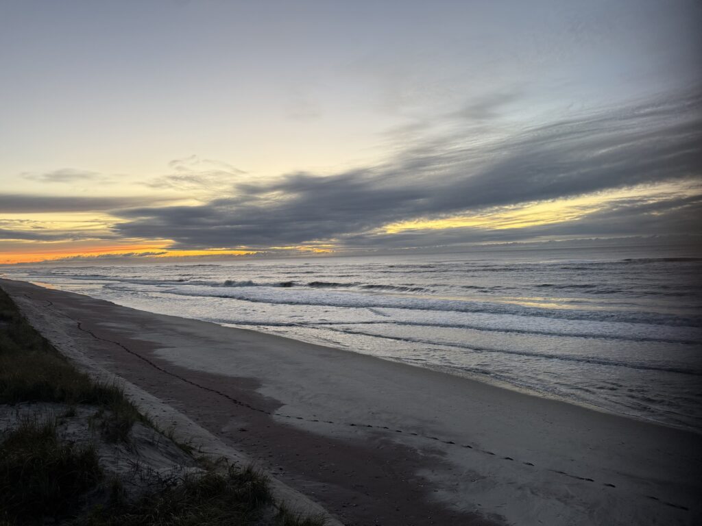 a beach with waves crashing on it (MyCoast AI)