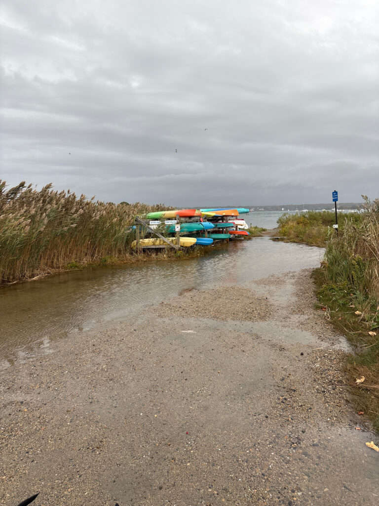 a group of boats sit on the shore of a lake (MyCoast AI)