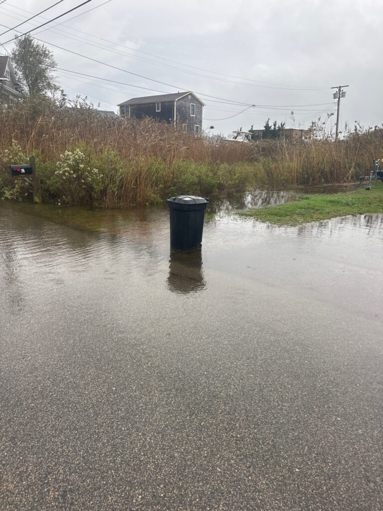 a trash can in a flooded area (MyCoast AI)