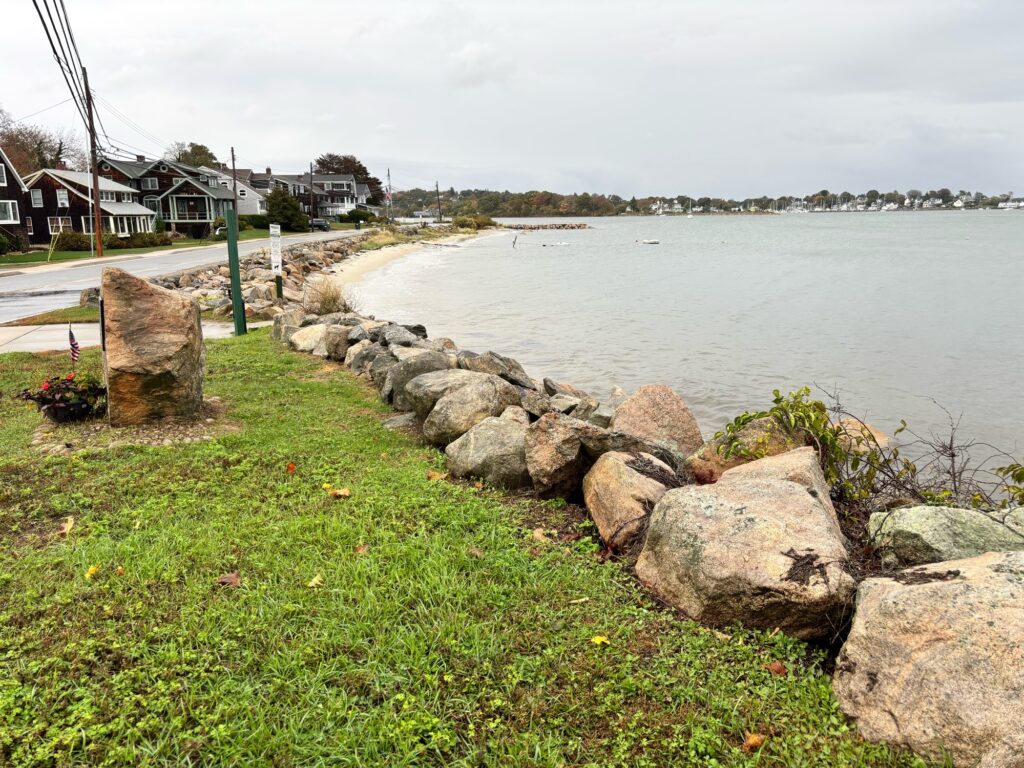 a body of water with rocks and grass by it (MyCoast AI)