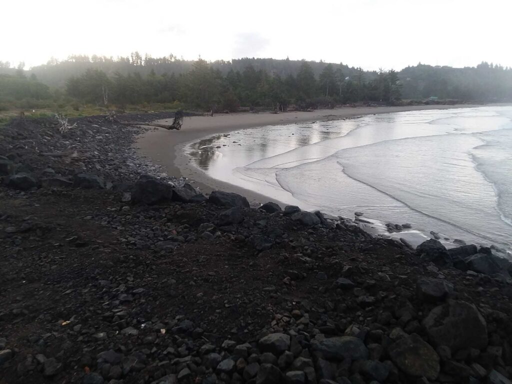 a large flat area with a body of water in the background (MyCoast AI)