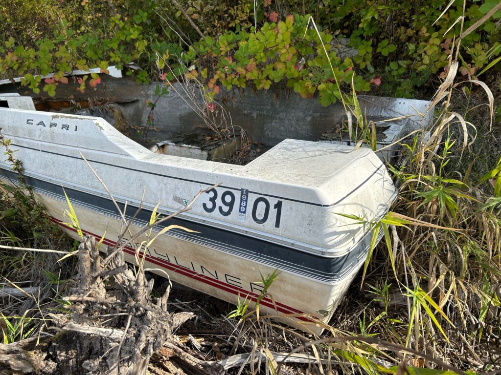 a boat on the ground (MyCoast AI)