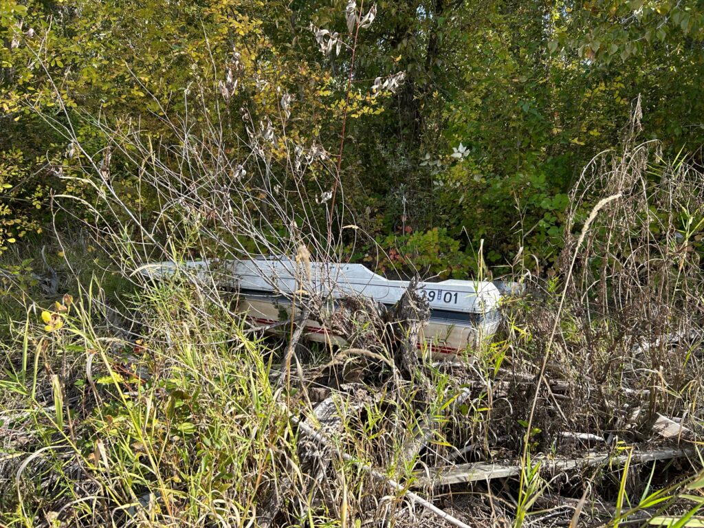 a boat in the woods (MyCoast AI)