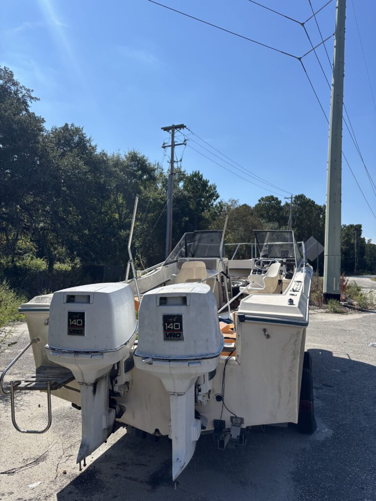 a row of white boats (MyCoast AI)
