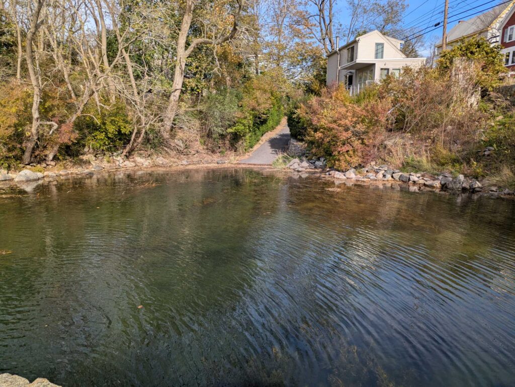 a river with a house in the background (MyCoast AI)