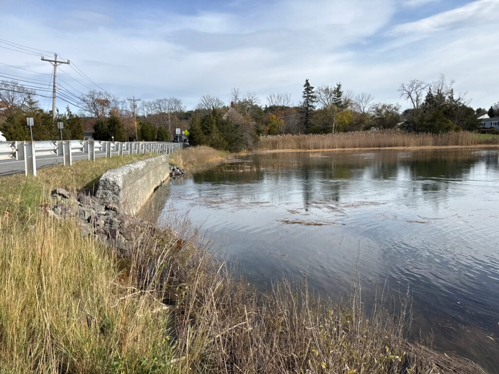 a small pond with a fence around it (MyCoast AI)