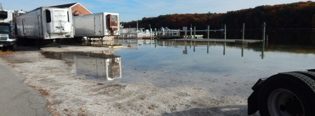 a group of trailers parked on a dock (MyCoast AI)