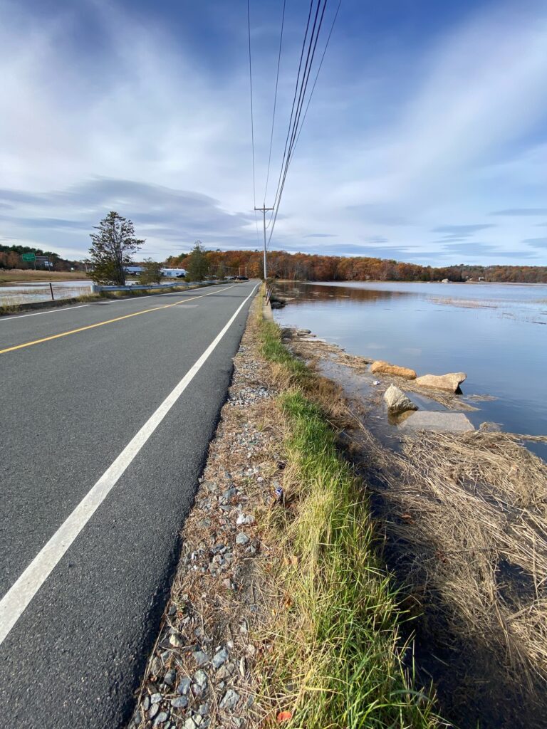 a road next to a body of water (MyCoast AI)