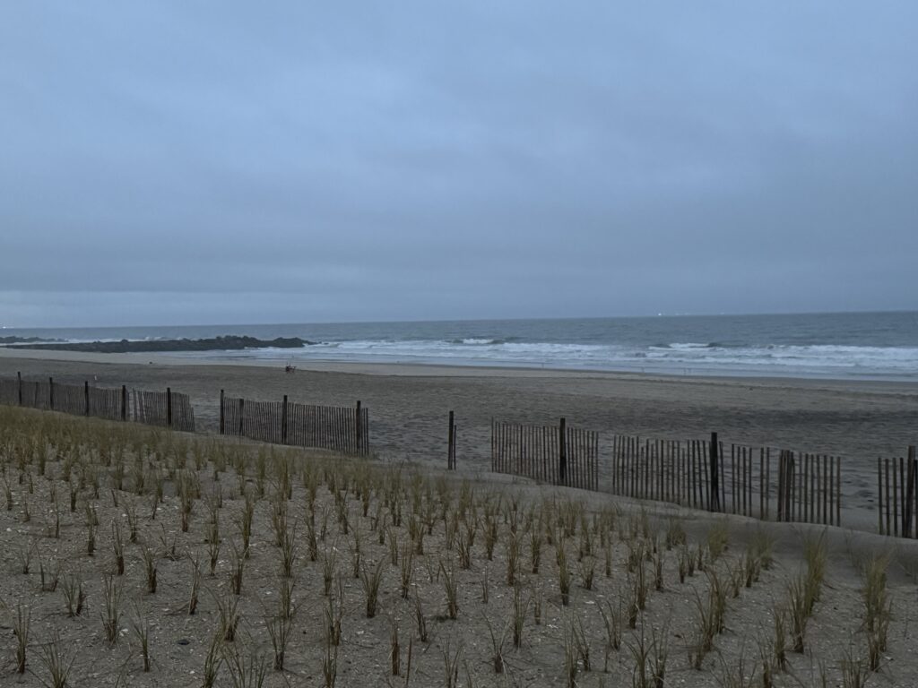 a beach with waves crashing (MyCoast AI)