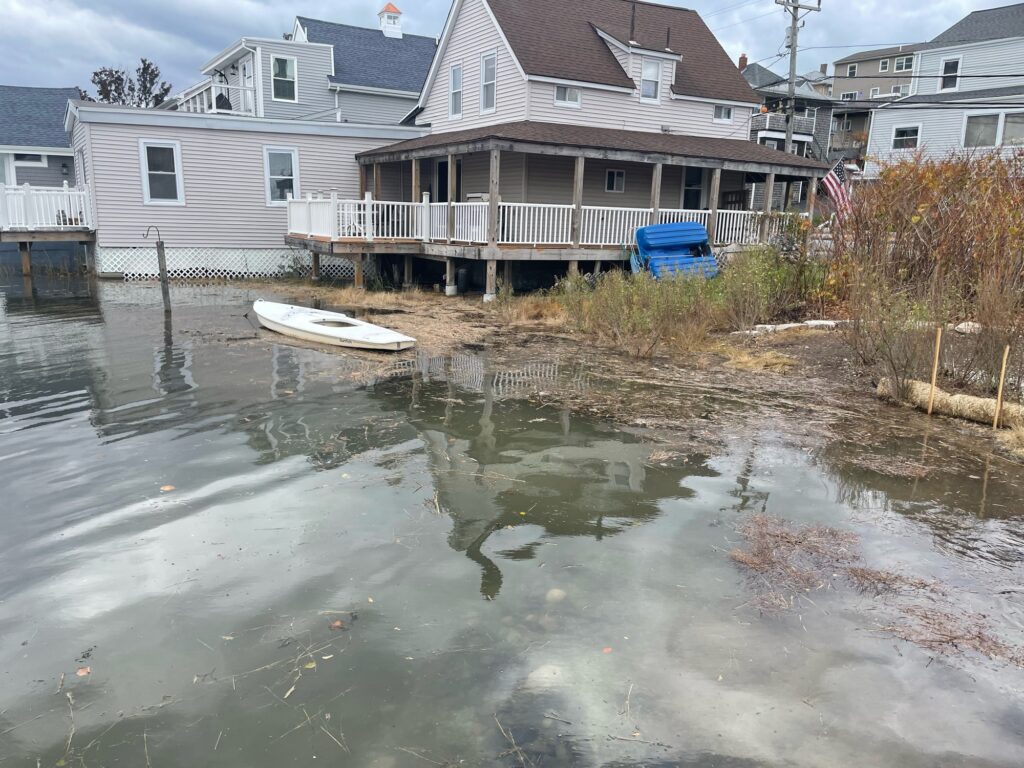 a boat in a flooded area (MyCoast AI)