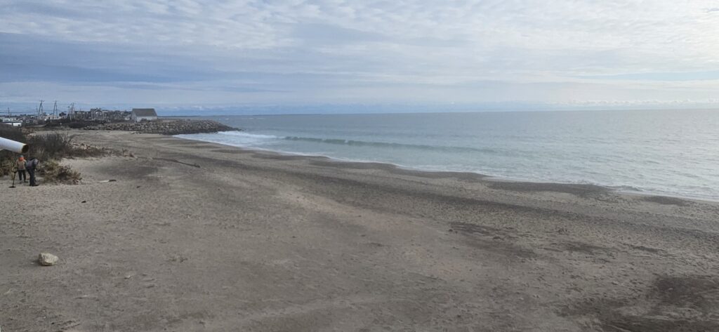 a sandy beach with people walking on it (MyCoast AI)