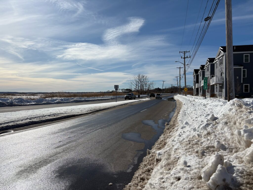 a road with snow on the side (MyCoast AI)