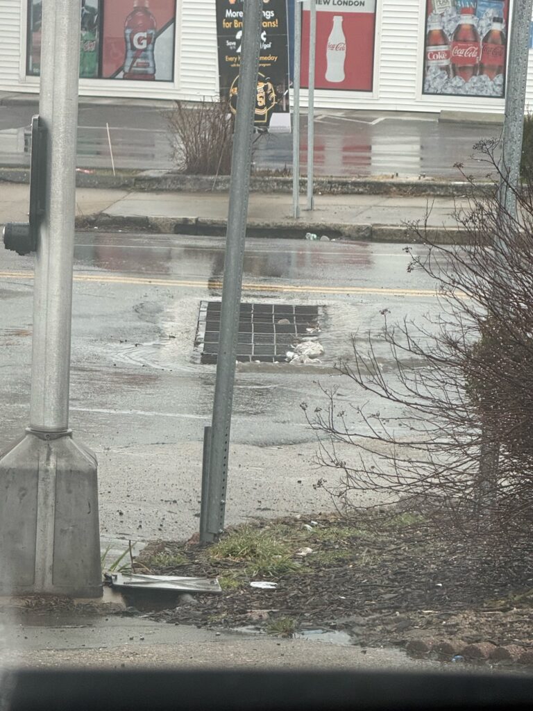 a street with a puddle on it (MyCoast AI)