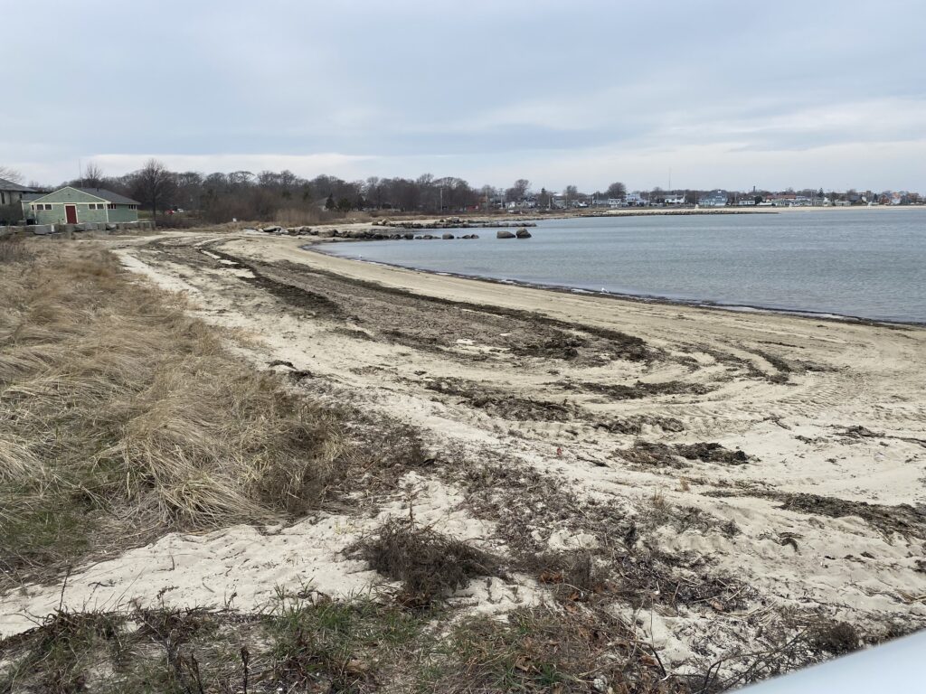a beach with snow (MyCoast AI)