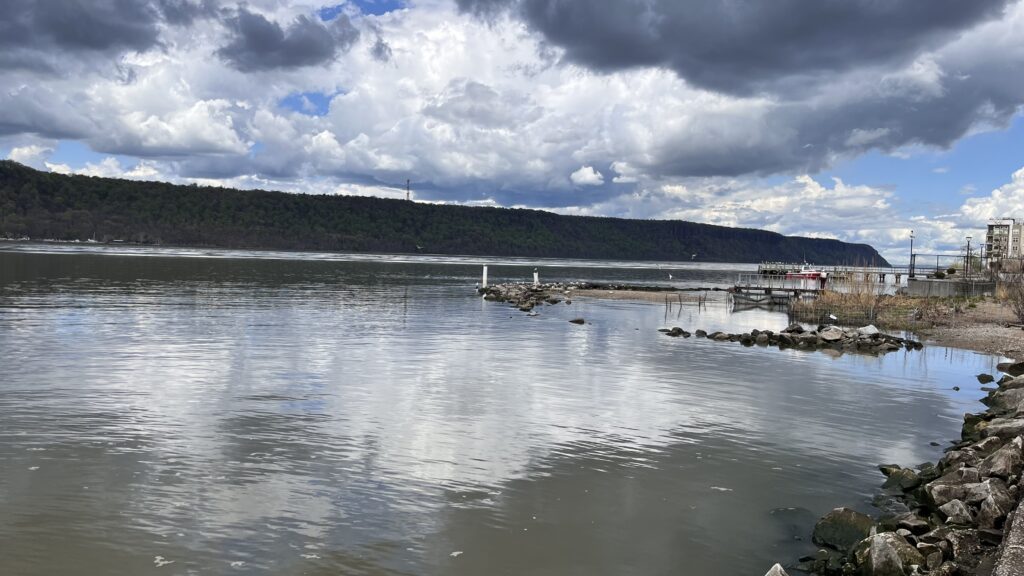 a body of water with a bridge and buildings in the background (MyCoast AI)