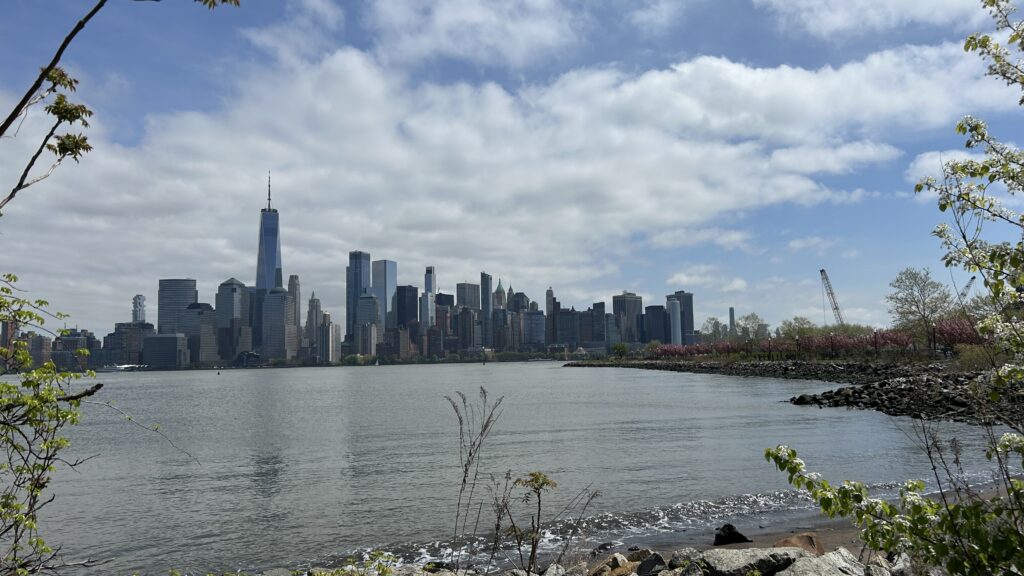 a city skyline across a body of water (MyCoast AI)