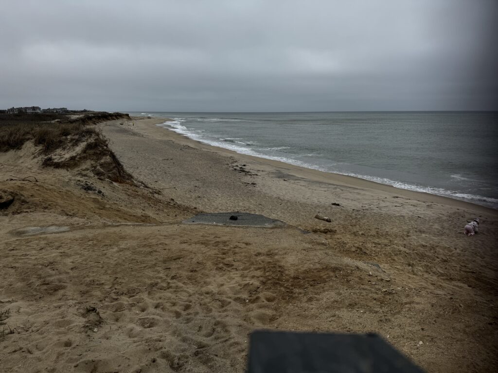 a sandy beach with a hole in it (MyCoast AI)