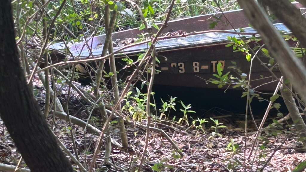 a boat in the woods (MyCoast AI)